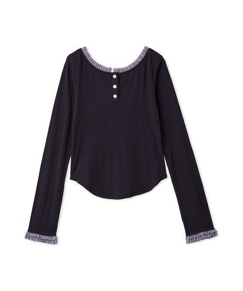 LILY BROWN（リリーブラウン） tシャツ バックオープンヘンリーネック