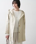 コート アウター 「洗える」フードトレンチコー...の詳細画像1