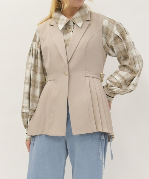 axes femme（アクシーズ ファム） ベスト ジレ サイドプリーツベスト
