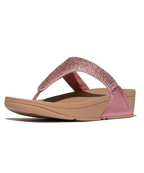 fitflop ローズゴールド　ビーズ装飾 厚底トングサンダル FitFlop（フィットフロップ） 厚底 サンダル 夏 ミュール レディース