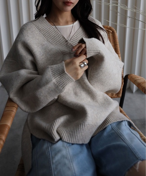 「YENNA」 ニットワンピース FREE チャコールグレー レディース_画像5