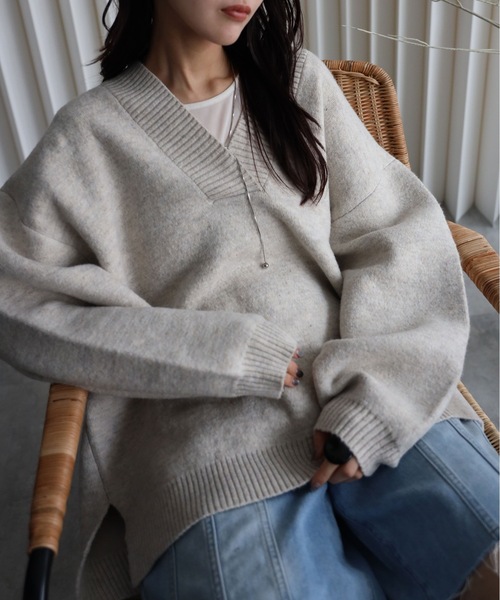 「YENNA」 ニットワンピース FREE チャコールグレー レディース_画像7