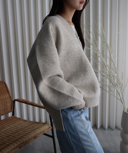 「YENNA」 ニットワンピース FREE チャコールグレー レディース_画像9