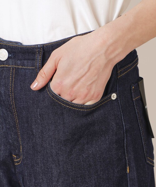 ワイドパンツ ジーンズ デニム デニムパンツ 「eclat5月号掲載」コットンレーヨンデニムパンツ レディースの画像