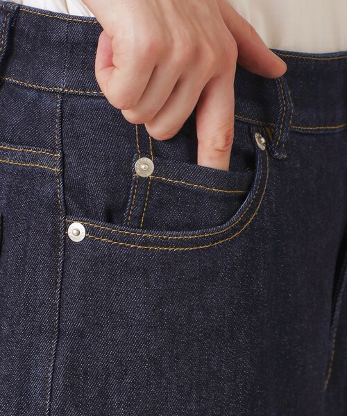 ワイドパンツ ジーンズ デニム デニムパンツ 「eclat5月号掲載」コットンレーヨンデニムパンツ レディースの画像