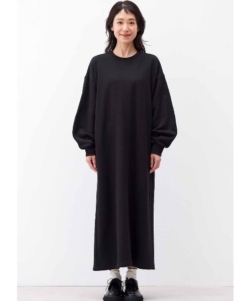 「Live in comfort」 長袖ワンピース M ブラック レディース_画像6