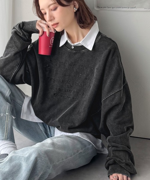 「classicalelf」 スウェットカットソー X-LARGE ブラウン レディース_画像3