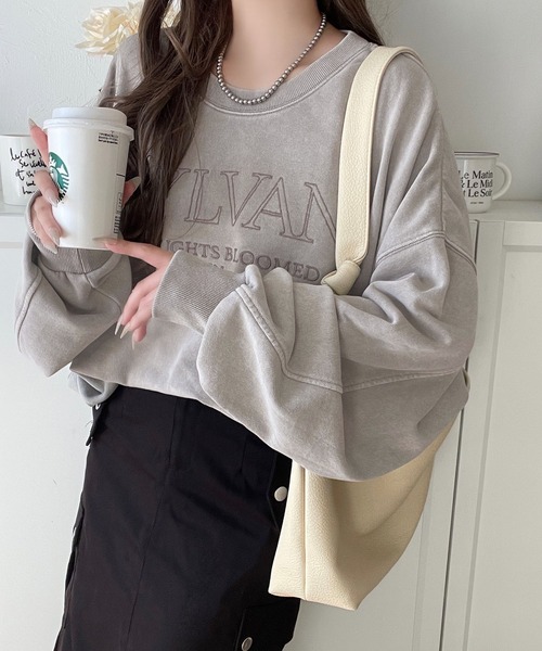 「classicalelf」 スウェットカットソー X-LARGE ブラウン レディース_画像8