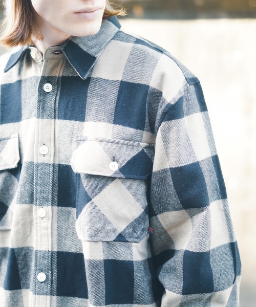 「ROTHCO」 長袖ネルシャツ LARGE オリーブ メンズ_画像7