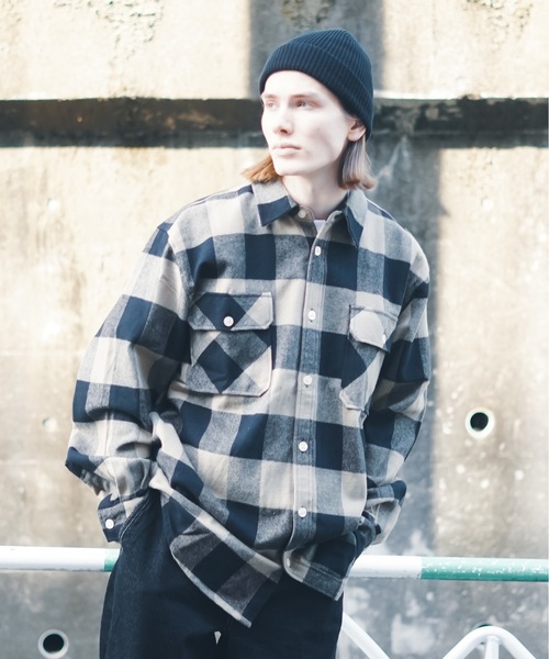 「ROTHCO」 長袖ネルシャツ LARGE オリーブ メンズ_画像9