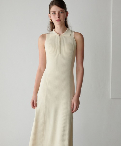 ORGUE（オルグ） ワンピース Polo Collar Knit One-piece/ポロカラー