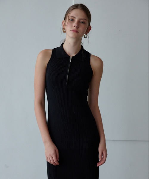 ORGUE（オルグ） ワンピース Polo Collar Knit One-piece/ポロカラー