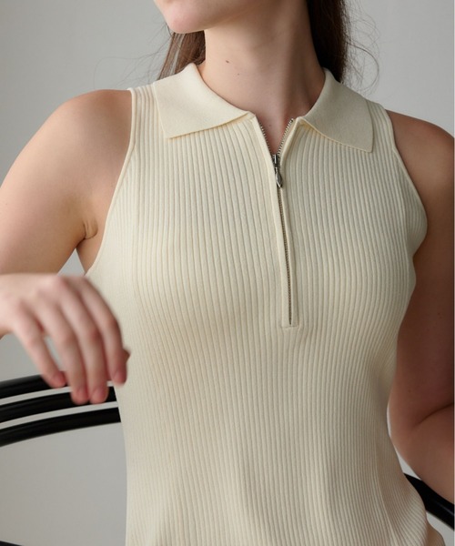 ORGUE（オルグ） ワンピース Polo Collar Knit One-piece/ポロカラー