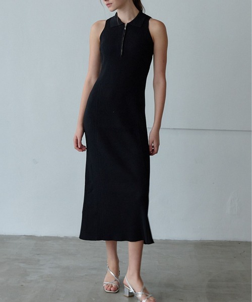 ORGUE（オルグ） ワンピース Polo Collar Knit One-piece/ポロカラー