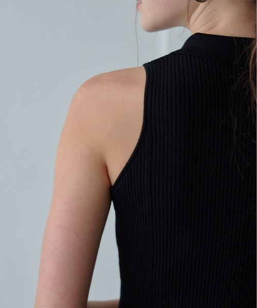 ORGUE（オルグ） ワンピース Polo Collar Knit One-piece/ポロカラー