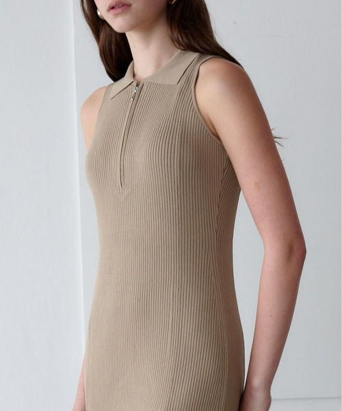 ORGUE（オルグ） ワンピース Polo Collar Knit One-piece/ポロカラー