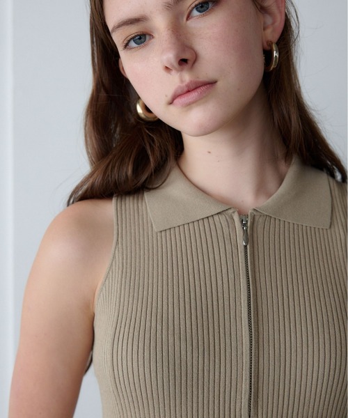 ORGUE（オルグ） ワンピース Polo Collar Knit One-piece/ポロカラー