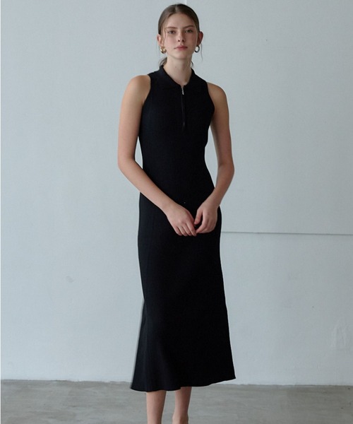 ORGUE（オルグ） ワンピース Polo Collar Knit One-piece/ポロカラー