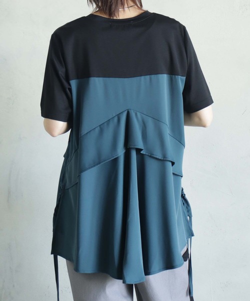 BITTOKO（ビットコ） tシャツ コンビフリルプルオーバー レディース