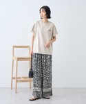 ワイドパンツ パンツ 「接触冷感」リネンブレン...の詳細画像2