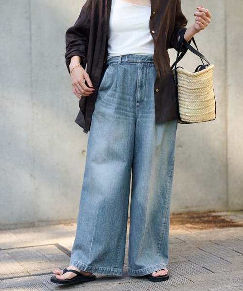 「FRAMeWORK」 デニムパンツ 40 ネイビー レディース_画像2