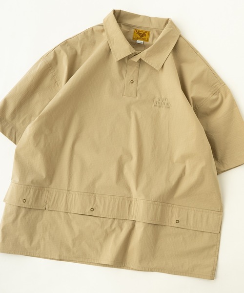 「gym master」 半袖シャツ LARGE グレイッシュブルー メンズ_画像8