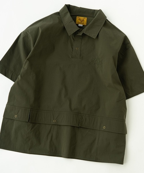 「gym master」 半袖シャツ LARGE グレイッシュブルー メンズ_画像9