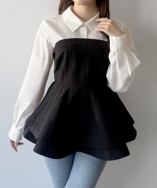 「mipiarl」 長袖チュニック LARGE ブラック レディース_画像4