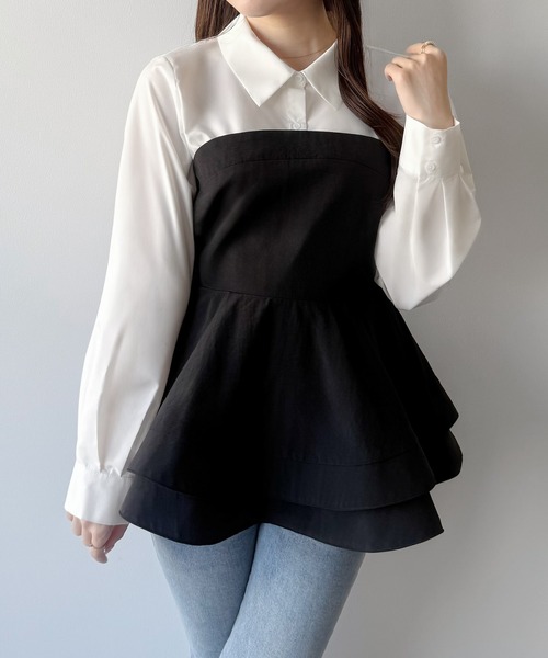 「mipiarl」 長袖チュニック LARGE ブラック レディース_画像6