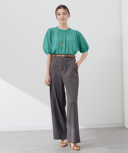 「ANAYI」 半袖ニット 38 トップグレー レディース_画像6