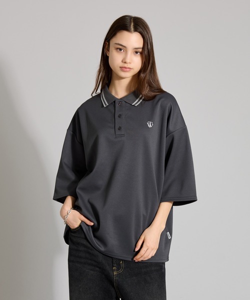 「WETTEMPT」 半袖ポロシャツ LARGE 杢グレー メンズ_画像5
