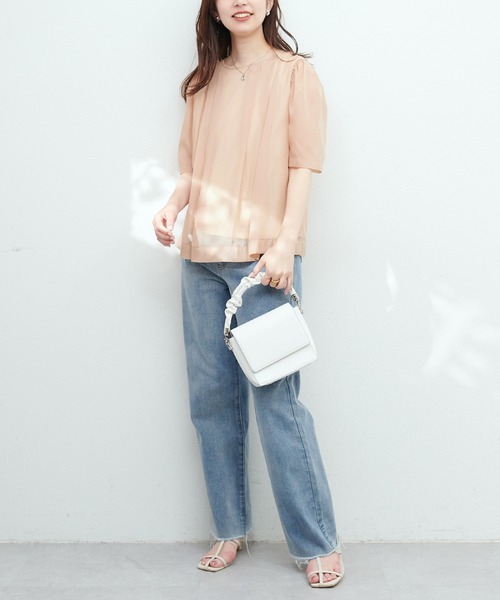 「natural couture」 半袖ブラウス FREE オレンジ レディース_画像3