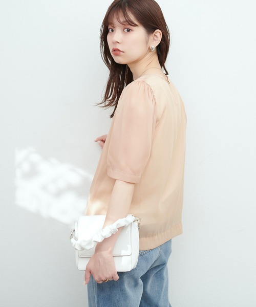 「natural couture」 半袖ブラウス FREE オレンジ レディース_画像4