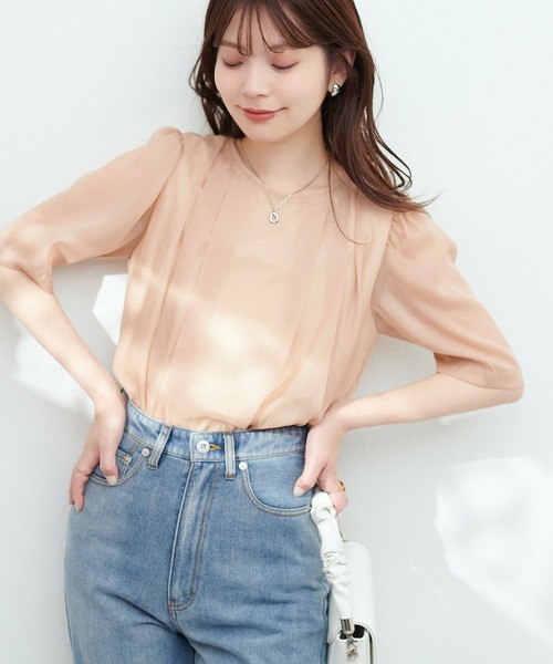 「natural couture」 半袖ブラウス FREE オレンジ レディース_画像6