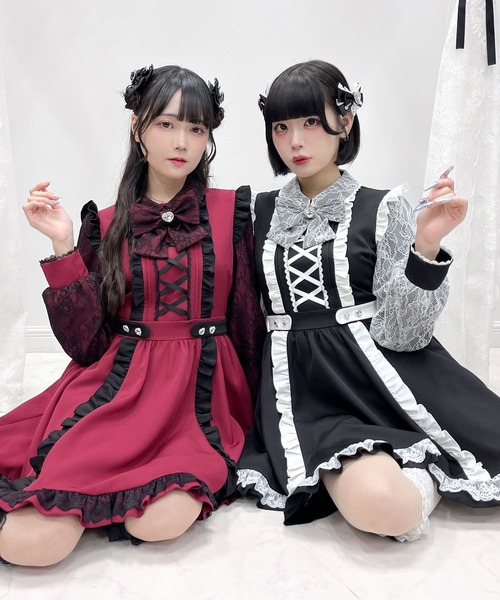 「DearMyLove」 長袖ワンピース MEDIUM ブラック レディース_画像2