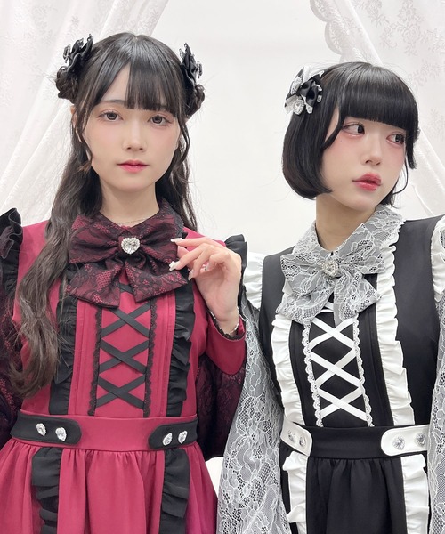 「DearMyLove」 長袖ワンピース MEDIUM ブラック レディース_画像3