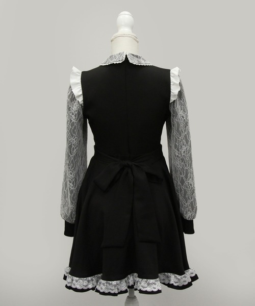 「DearMyLove」 長袖ワンピース MEDIUM ブラック レディース_画像7