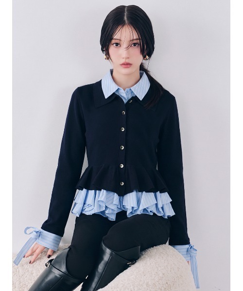 SNIDEL（スナイデル） カーディガン 「多色展開」ボリュームフリル