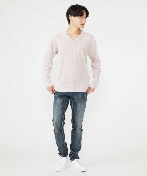 「MK MICHEL KLEIN HOMME 」 長袖Tシャツ 46 チャコールグレー メンズ_画像2