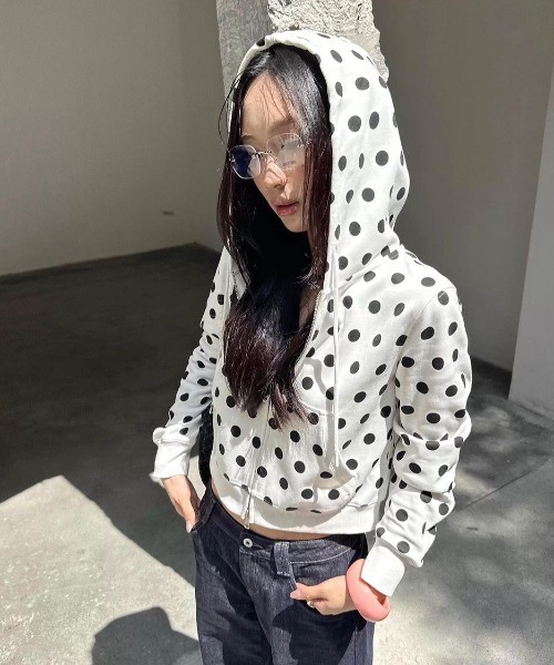 「SHEENA」 ジップアップパーカー M ホワイト レディース_画像3