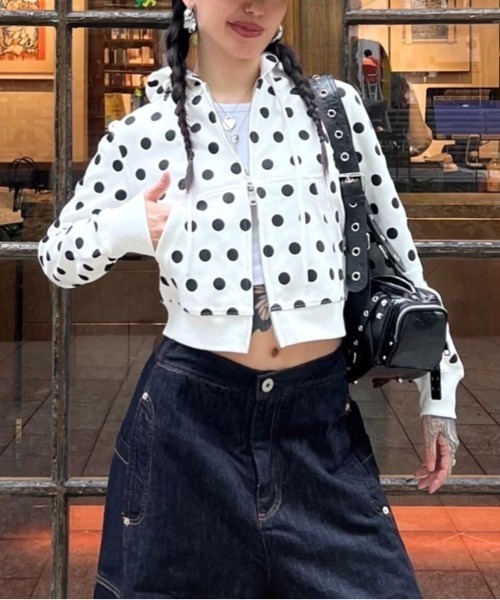 「SHEENA」 ジップアップパーカー M ホワイト レディース_画像8