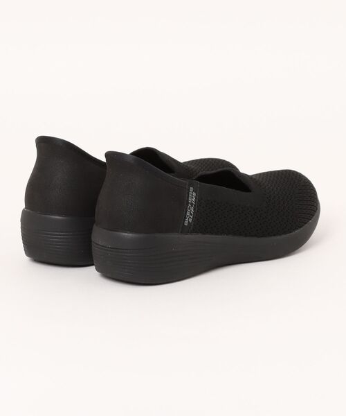 「SKECHERS」 スリッポン 24.5cm ブラック×ブラック レディース_画像2