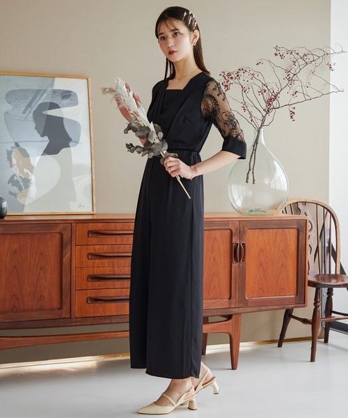 niana（ニアナ） ドレス 袖レースオールインワンワイドパンツ