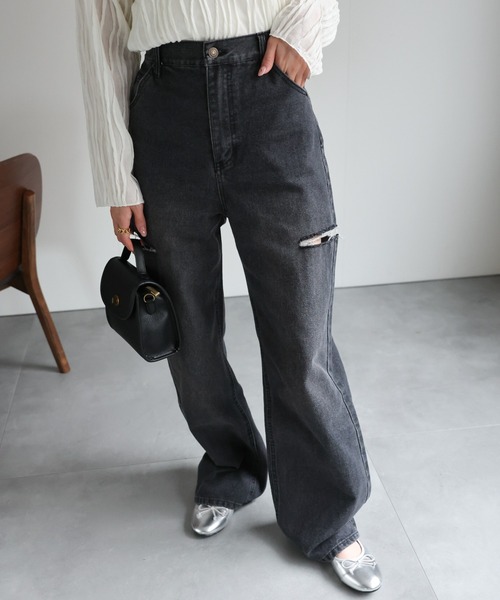 CADUNE サイドスリットデニム　SS sakishimatokyo ジーンズ デニム デニムパンツ カットオフ