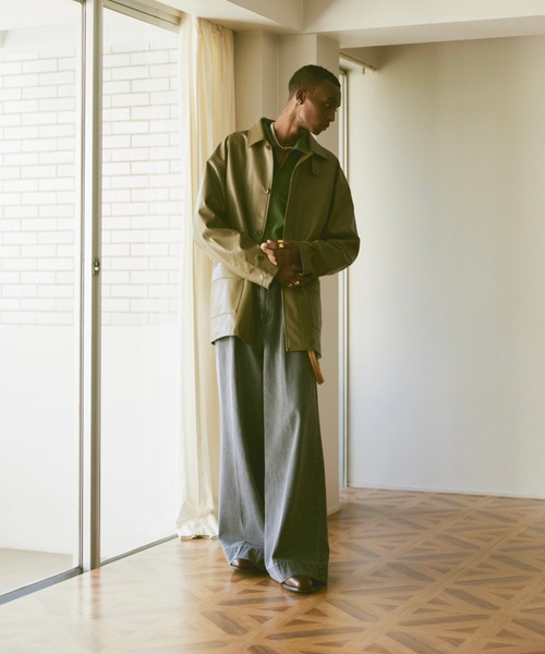 soerte ワイドパンツ ジーンズ Wide Straight / Flare Fade Denim 