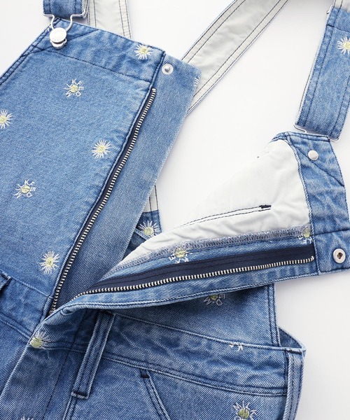 MILKFED. サロペット オーバーオール FLORAL EMBROIDERY DENIM