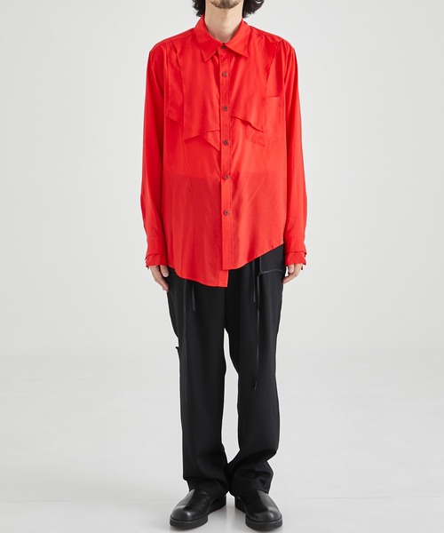 sulvam アシンメトリー オーバーサイズシャツ