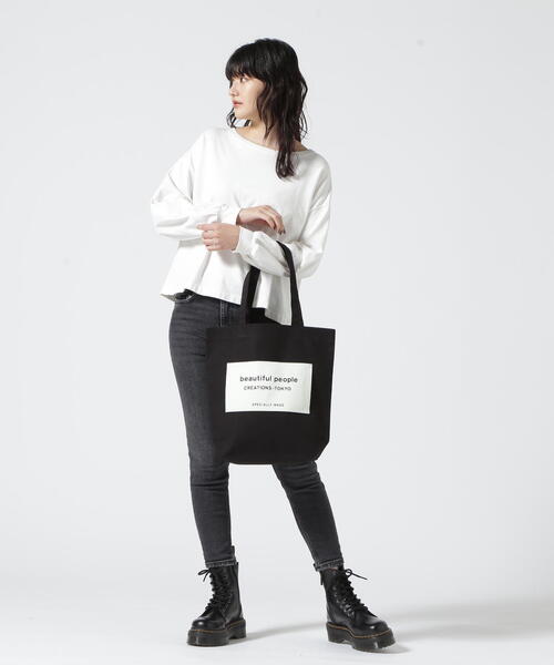 beautiful people トートバッグ チャコールグレー 0240825Y0017 beautiful people トートバッグ ビューティフルピープル konbu