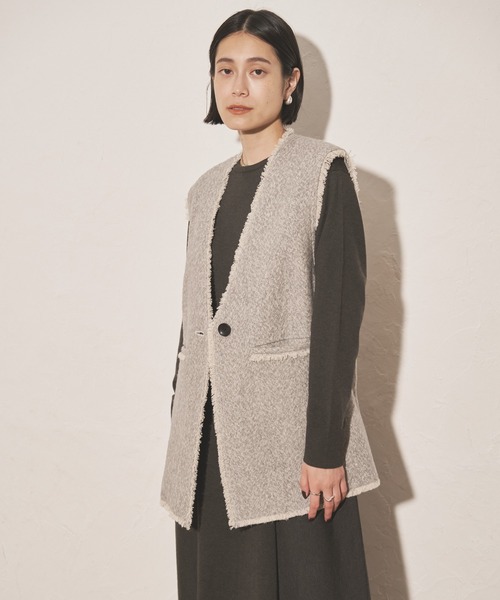 RRL ヘリンボーンツイード　ベスト ジレ ベスト ジレ メンズ ヘリンボーン ジャケット グレー ブレザー