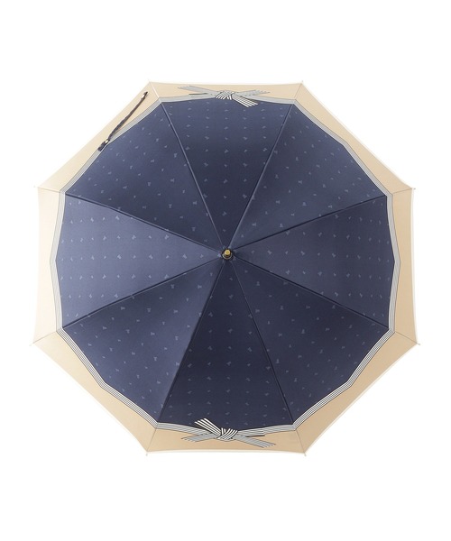 LANVIN en Bleu 傘 長傘 耐風 バイカラーリボン レディース
